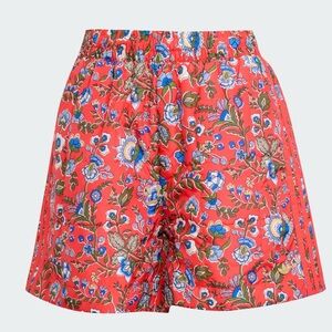 adidas Originals x Liberty London Lucid Red Floral Quilted Shorts Small 4 6 NWT